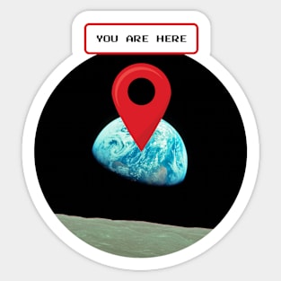 You are here: Earthrise, Apollo 8 Sticker